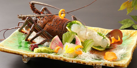 ■夕食_いせ海老お造り