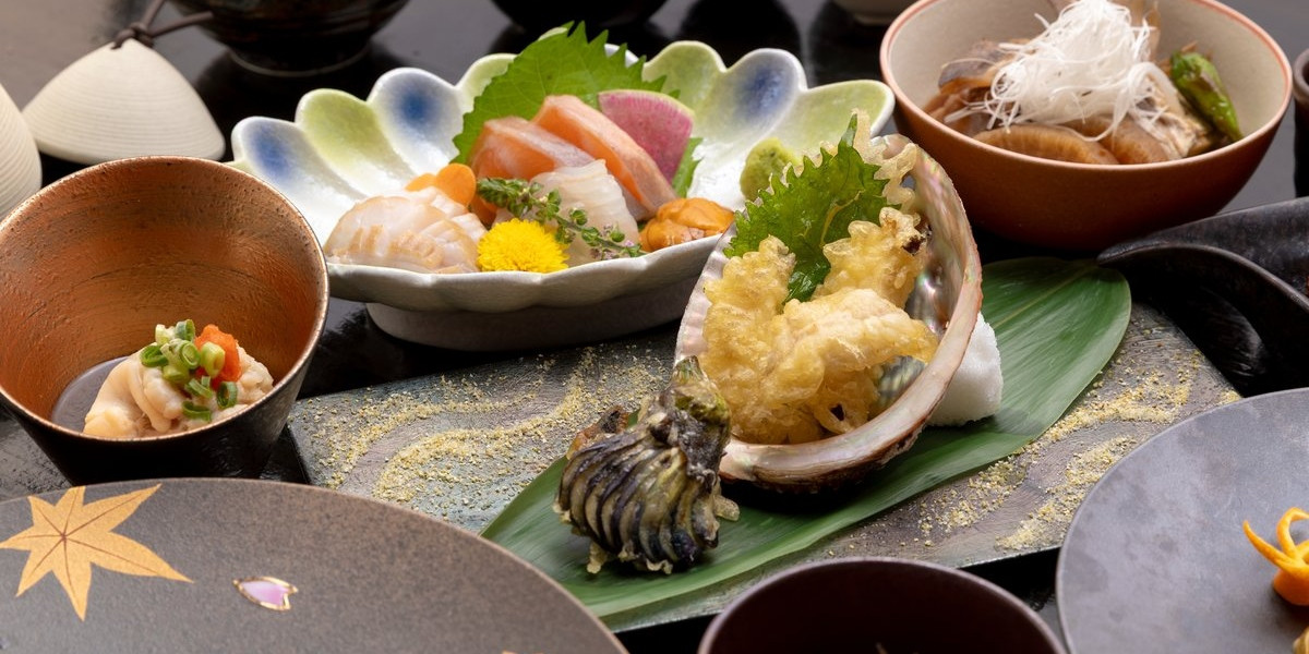 海鮮焼きプラン「活鮑の天婦羅」　